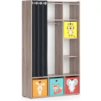 Vicco Luigi Kinderkledingkast – 105.8 x 178.1 cm Met vouwboxen (gekleurd) Sonoma