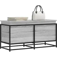 vidaXL Opbergbox met deksel 100x40x51,5 cm bewerkt hout grijs sonoma