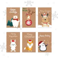 Giftmas Kerstkaarten - Wenskaarten - 36 Stuks - Met Enveloppen en Stickers - Nieuwjaarskaarten - 10x15cm
