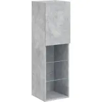 vidaXL Tv-meubel met LED-verlichting 30,5x30x102 cm betongrijs