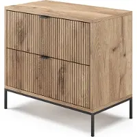 Vicco Eliza Nachtkastje – 66 x 60 cm met 2 laden Viking Eik