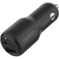 Belkin Autolader 42w Met Usb-c (30w) Usb-a (12w) En Pps-snelladen - Zwart