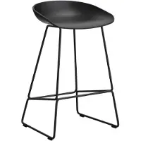 HAY Aas 38 2.0 Barkruk 65 Cm Roestvrij Staal Zwart / Zwart - Barkrukken Gerecycled Polypropyleen Black - AA073-D168-AA51-01UF