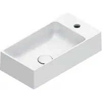 Catalano Premium Fontein 50x25cm Keramiek - Met Kraangat - Mat Wit - 8059015190222 - Rechthoekig - Wastafels, Fonteinen, Opzetfonteinen
