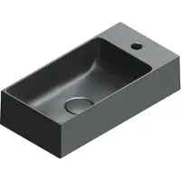 Catalano Premium Fontein 50x25cm Keramiek - Met Kraangat - Mat Zwart - 8059015190215 - Rechthoekig - Wastafels, Fonteinen, Opzetfonteinen