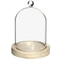 Ideas 4 Seasons Ideas4Seasons Decoratie stolp - klein - houten plateau - D12 x H15 cm - Decoratieve stolpen