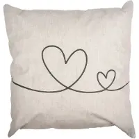 Clayre & Eef Kussenhoes 45x45 cm Beige Groen Polyester Harten Sierkussen Beige Sierkussen