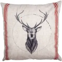 Clayre & Eef Kussenhoes 45x45 cm Beige Polyester Hert Sierkussenhoes Beige Sierkussenhoes