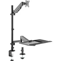 My Wall HL63L Tafelbeugel voor monitor Aantal monteerbare displays: 1 Display(s) 43,2 cm (17) - 81,3 cm (32) Zwart In hoogte verstelbaar, Kantelbaar,