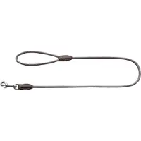 Hunter Looplijn Freestyle Nylon Rond Grijs - Hondenriem - 110x0.8 cm