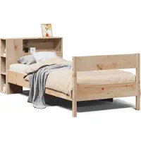 vidaXL Bed met boekenkast zonder matras massief grenenhout 75x190 cm