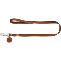 Hunter Looplijn Leder Cognac - Hondenriem - 110x1.6 cm