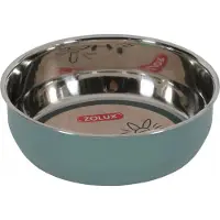 Zolux Ehop Voerbak Inox Groen&Metallic - Voer/Waterbak - Ø13x4 cm