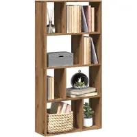 vidaXL Boekenkast 60x20x120,5 cm bewerkt hout artisanaal eikenkleurig