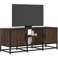 vidaXL Tv-meubel 100x35x41 cm bewerkt hout metaal bruin eikenkleur