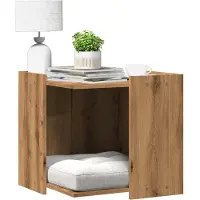 vidaXL Kattenbakkast 53x53x51 cm bewerkt hout artisanaal eikenkleurig