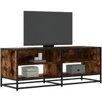 vidaXL Tv-meubel 120,5x40x46 cm bewerkt hout metaal gerookt eikenkleur