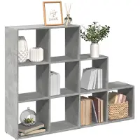 vidaXL Kamerscherm / boekenkast 3-laags 137,5x29x103,5 cm hout grijs