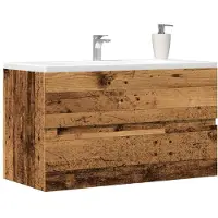 vidaXL Badkamerwandkast 80x38,5x45 cm bewerkt hout oud houtkleurig