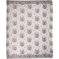 Clayre & Eef Plaid 130x180 cm Beige Polyester Herten Deken Beige Deken