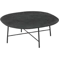 DTP Home Coffee table Soho semi-round 90 MORTEX,35xØ90 cm, mortex top (Zwart, 90x90x35 diameter: 90cm)