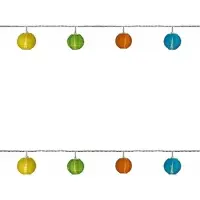 Anna's Collection Set van 2x stuks Buiten/Binnen feestverlichting solar lichtsnoer gekleurde lampionnen lantaarns 2,5 m per snoer - Verlichting op zonne-energie- LED lampjes
