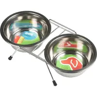 Petcomfort Pet Comfort Honden Voerbakken - 2x stuks - RVS eet- en drinkbakje voor honden/ katten