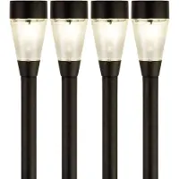 Lumineo Jive solar verlichting - 4x - buitenlamp/tuinlamp - LED - 32 cm