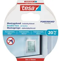 TESA 2x dubbelzijdig montagetape op rol transparant extra sterk 5