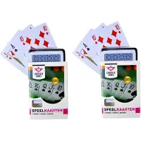 Longfield Speelkaarten - 5x - geplastificeerd papier - kunststof box - poker/bridge - Kaartspellen - Pesten/pokeren