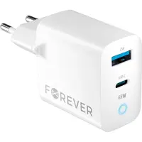 Forever Netvoeding Gan PD QC TC-06-65AC, wit, 1x USB-C, 1x USB, 65W