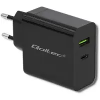 Qoltec 51717 Charger | 45W | 5-20V | 2.25-3A | USB type C PD | USB | Black