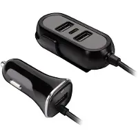 Tracer Įkroviklis Tracer Multicharge 3x USB-A 1x USB-C 7,2 A (TRAADA46351), Auto-adapter, Zwart