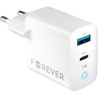 Forever Netvoeding Gan PD QC TC-06-33AC, wit, 1x USB-C, 1x USB, 33W