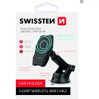 Swissten Autohouder + QI Oplader, Smartphonehouder, Zwart