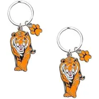 Nature Planet 4x stuks metalen tijger sleutelhanger 5 cm - Dieren cadeau artikelen