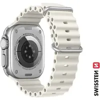 Swissten Siliconen bandje voor Apple Watch - Marine Bandjes 42/44/45/49 mm Stone Grey (Silicone), Horlogebandjes, Grijs