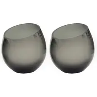 Vase the World Waxinehouder Moho | Grijs | Ø15,5 x H15 cm | Set van 2 stuks