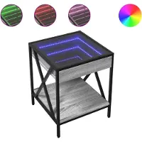 vidaXL Nachtkastje met Infinity LED 40x40x49 cm grijs sonoma eiken