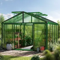 GFP 311 x 385 cm Tuinkas, Groene poedercoating RAL 6005, Actieset - Pro 2