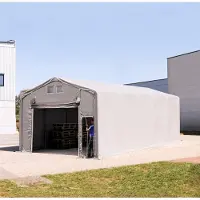 TOOLPORT Tenthal 5x10 m, PRIMEtex zeil, grijs, met statica (aarde)
