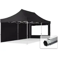 TOOLPORT 3x6 m Easy up partytent PROFESSIONAL alu 40mm met zijwanden (panorama), zwart
