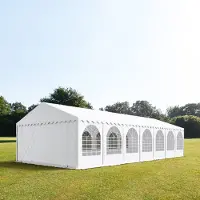TOOLPORT Partytent 6x14 m, PVC 800, met Grondframe, wit