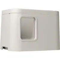 Gizmo Kattenbak - Wit - 58 x 40 x 40.5 cm - 2-laags Kattenbak voor Houtkorrels - Design Kattentoilet