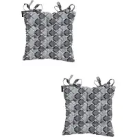 Madison - Zitkussen - Universeel - 2 stuks - 46 x 46 cm - Siem Grey - Tuin - Toscane