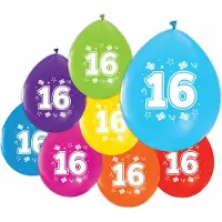 We Fiesta 16 Ballonnen 12″ 2 Zijdig bedrukt 16 jaar - Versiering Slinger Feestdecoratie Decoratie Verjaardag Jubileum Ballon Feest