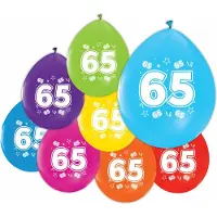 We Fiesta 16 Ballonnen 12″ 2 Zijdig bedrukt 65 jaar - Versiering Slinger Feestdecoratie Decoratie Verjaardag Jubileum Ballon Feest