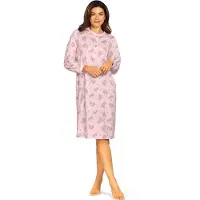 Comtessa Klassiek Nachthemd 'Rosé Elegance' - Dames Nachtmode - Lange Mouw - Roze - Maat 52