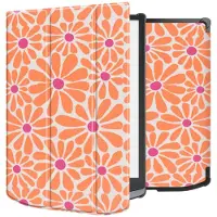 IMoshion Design Trifold Hard Case Sleepcover voor de Pocketbook InkPad X Pro - Orange Flowers Connect