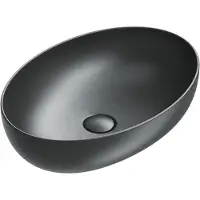 Catalano Sfera Opzetwastafel 60x42cm Ovaal - Mat Zwart - Keramiek - 8059015194718 - Wastafels, Opzetwastafels